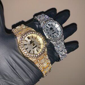 18k Gold/White Gold Unisex Octagonal ICED-OUT Bustdown Personalized Custom Watch